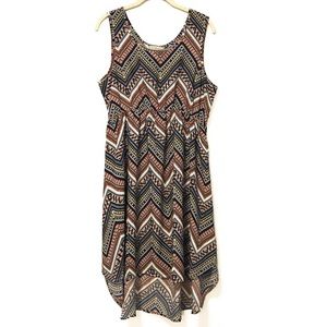 ZigZag Hi-Low Dress with Elastic Waist - NWOT